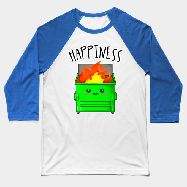 Kawaii Dumpster Fire. Happiness Baseball T-Shirt by bolincradleyart